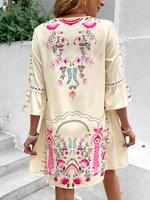 Abito Con Orlo In Pizzo Con Stampa Di Posizionamento