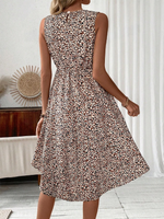 Abito Senza Maniche Con Stampa Completa Per Donna Senza Cintura Alla Vita