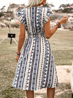 Vestito BohŽmien A Pois Con Incrocio A V E Con Cintura Da Legare In Vita