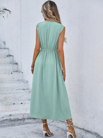 Abito senza maniche in tinta unita alla moda da donna