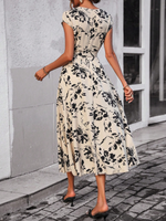 Abito incrociato con stampa floreale nodo laterale