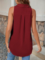 Maglietta smanicata estiva casual da donna, colore solido