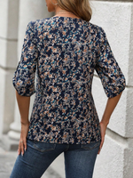 Camicetta stampato all over manica arrotolata