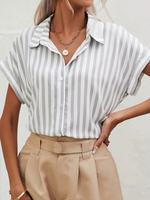 Camicia A Righe Con Maniche A Pipistrello Abiti Estivi