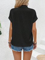 Camicia A Maniche A Pipistrello Con Colletto A Spacchi E Colore Unito