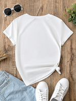 Maglietta estiva da donna a manica corta con stampa floreale, casual, a vestibilitˆ ampia con scollo rotondo, adatta per l'estate