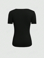 Maglietta A Maniche Corte Con Collo Tondo E Vuoto Per Donne