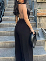 Tuta Intera Da Donna Monocolore Con Schiena Scoperta