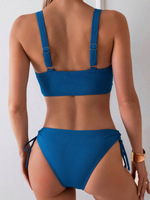 Costume Da Bagno A Due Pezzi Con Schienale A Croce E Costine Per Donne