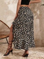 Gonne con stampa floreale con volant