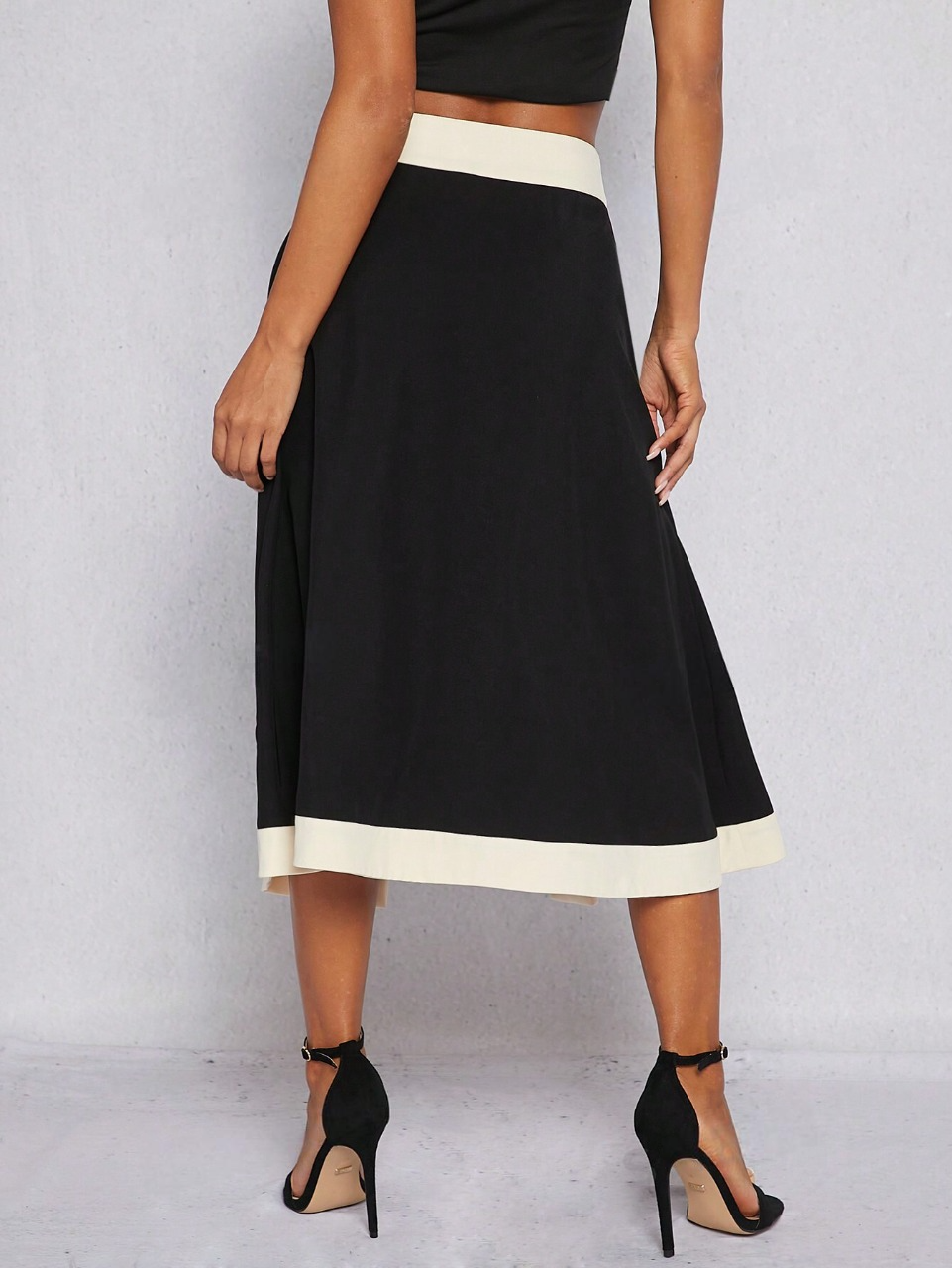 Gonna A Vita Alta E Linea A Con Blocchi Di Colore