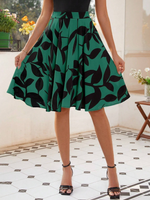 Gonna plissettata con stampa integrale per donne, estate