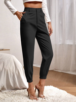 Pantaloni monocolore doppie tasche potati