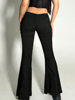 Pantaloni A Zampa A Vita Bassa Con Coulisse Dal Colore Tinta Unita Per Donne