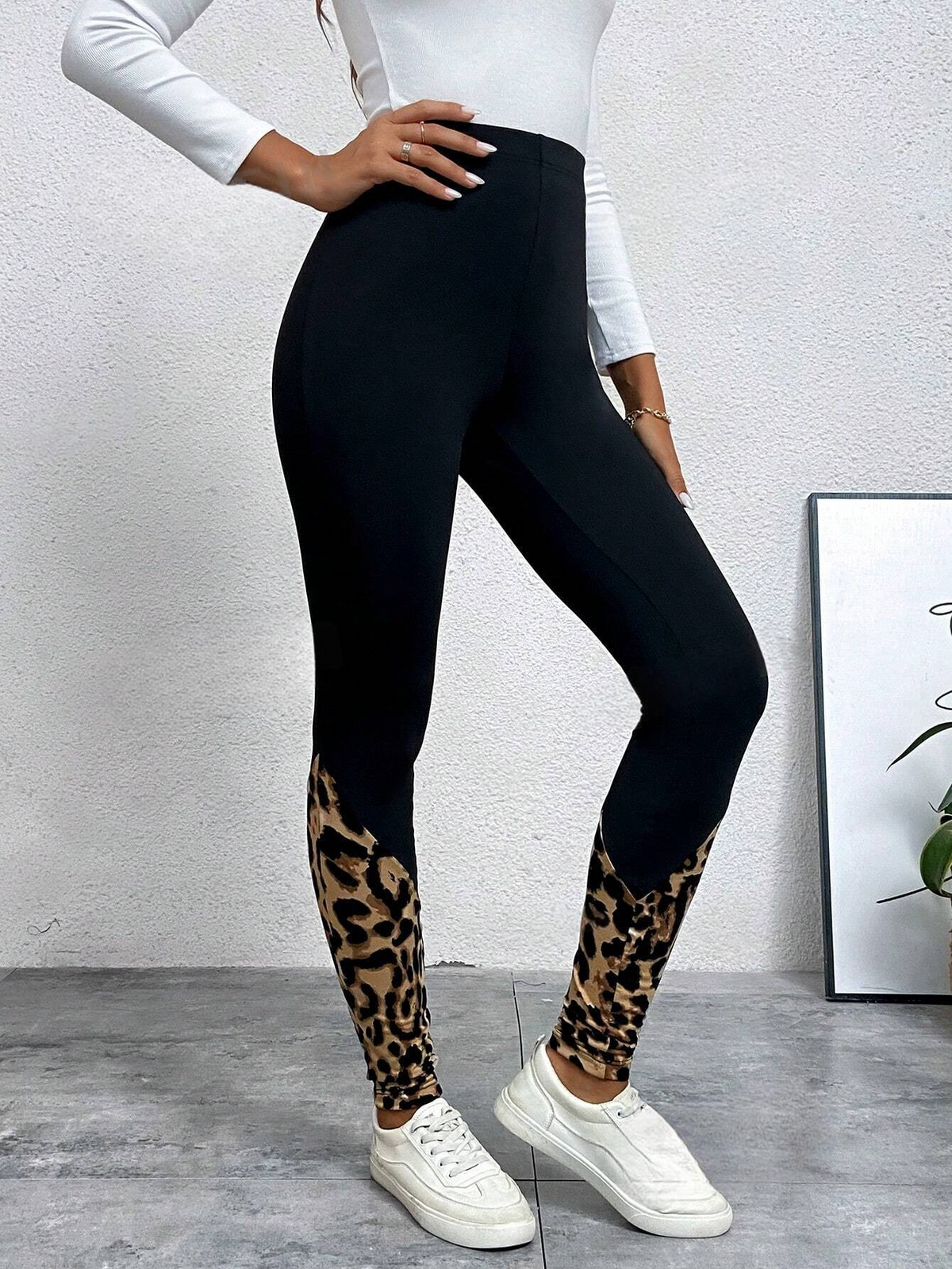 Leggings con stampa leopardo