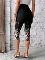 Leggings con stampa floreale capri