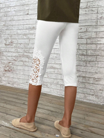 Leggings inserto in pizzo guipure capri