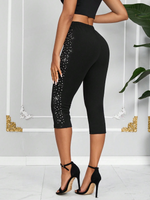 Leggings estivi alla moda con strass scintillanti per le donne