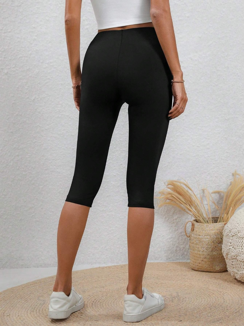 Leggings casual estivi per donna, a vita alta, aderenti alla figura, con motivo a cuore e lunghezza media al polpaccio, lavorati a maglia