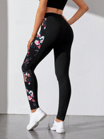 Leggings con stampa floreale con vita elastica