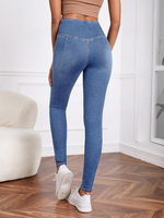 Jeans skinny asimmetrico fasce in vita