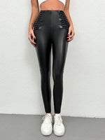 Pantaloni In PU Plissettati Per Donne