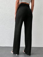 Pantaloni vita alta tasca inclinata