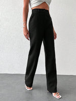 Pantaloni vita alta tasca inclinata