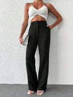 Pantaloni vita alta tasca inclinata