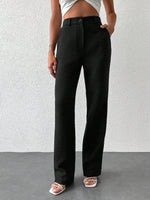 Pantaloni vita alta tasca inclinata