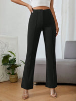 Pantaloni Svasati Casual Comodi In Tinta Unita