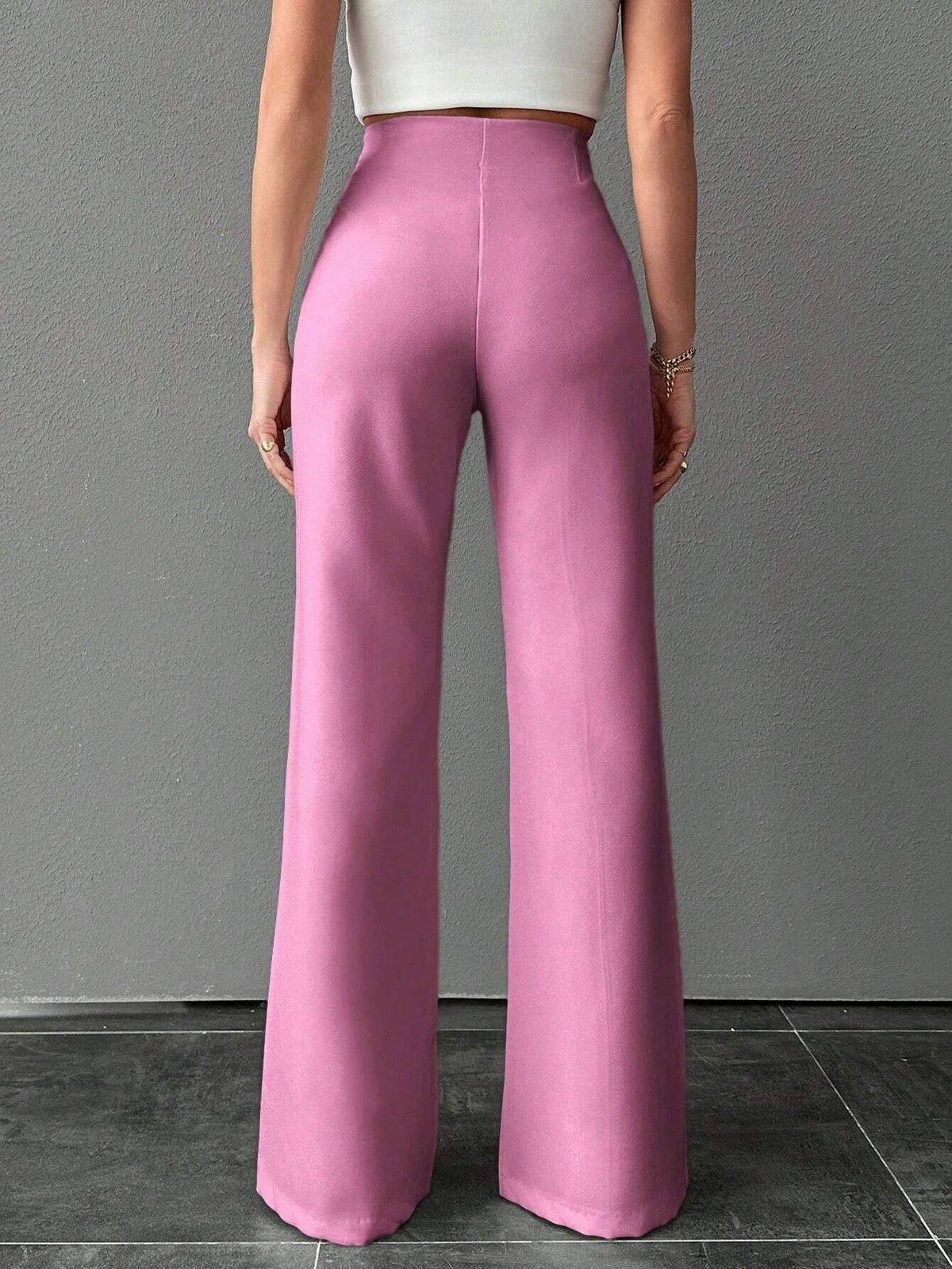 Pantalone A Palazzo A Vita Alta, Tinta Unita