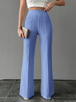 Pantalone A Palazzo A Vita Alta, Tinta Unita