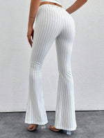 Pantaloni a zampa d'elefante in vita alta e lunghezza extra alta