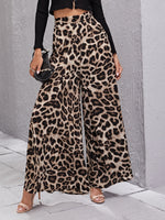 Pantaloni Cerniera Leopardo Elegante