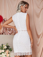 Abito aderente pizzo guipure