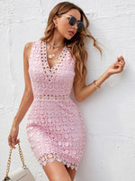 Abito aderente pizzo guipure