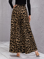 Pantaloni Cerniera Leopardo Elegante