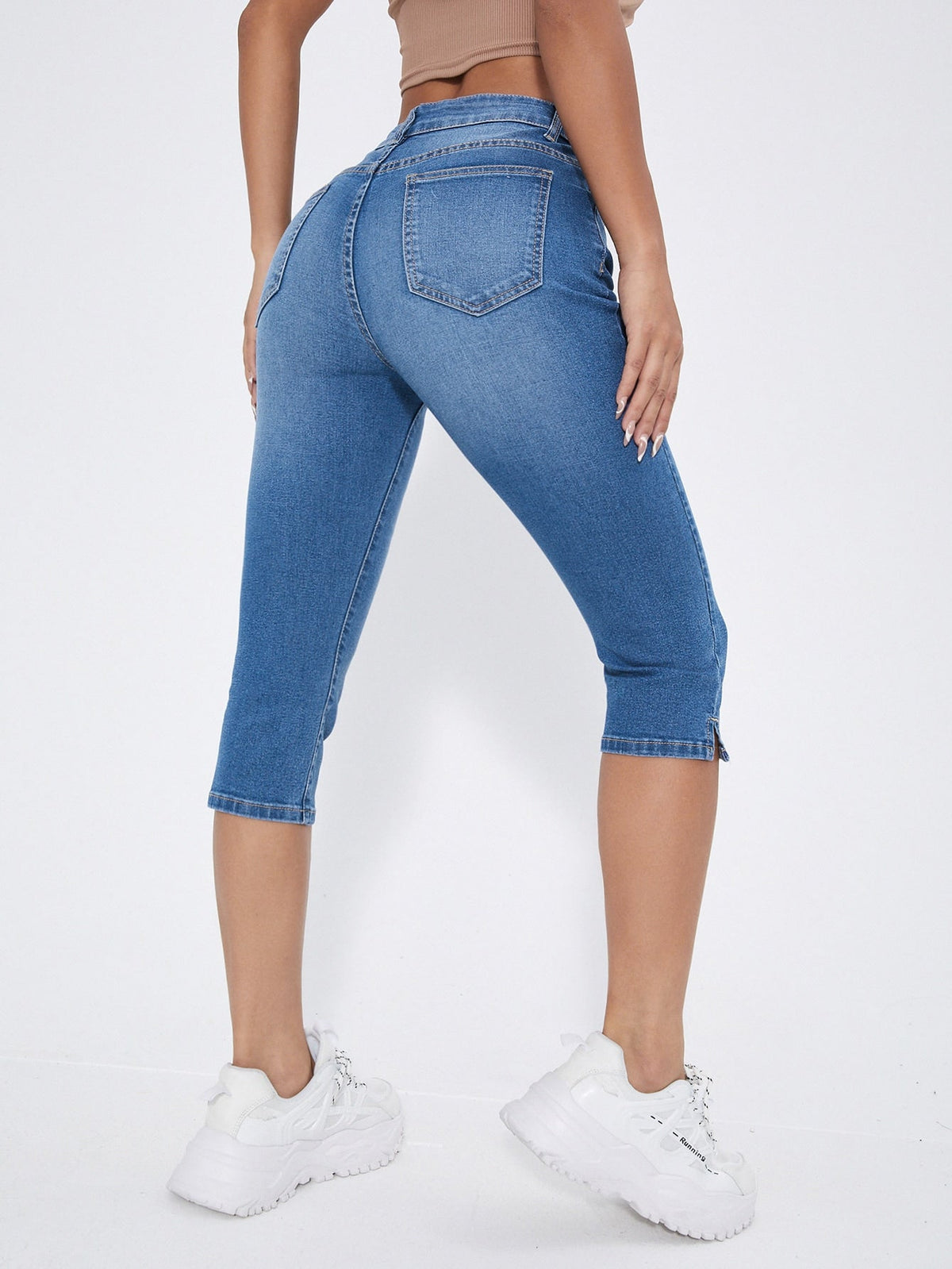 Jeans skinny orlo a fessura capri