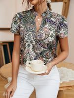 Camicetta stampato con collo dentellato