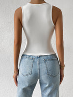 Canotta Solida A Colori Con Lavorazione Traforata