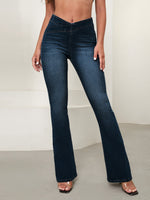 Jeans vita a volant sovrapposti bootcut