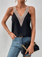 Canotta pannello in pizzo guipure