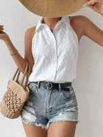 Camicia monocolore con bottone frontale