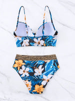 Bikini Push-up Dettaglio a punto a torsione floreale Spiaggia estiva