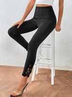 Leggings Casual Elastici In Vita Di Colore Solido Per Le Donne