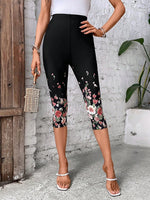 Leggings con stampa floreale capri