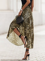 Gonne con stampa leopardo orlo asimmetrico