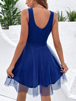 Abito in maglia sovrapposta con perle