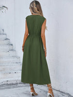 Abito senza maniche in tinta unita alla moda da donna